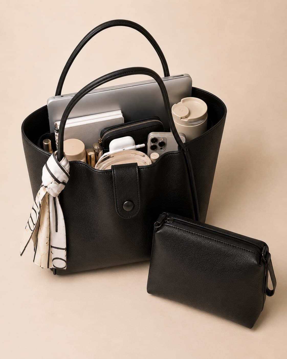 The Everyday Tote open, showing the interior